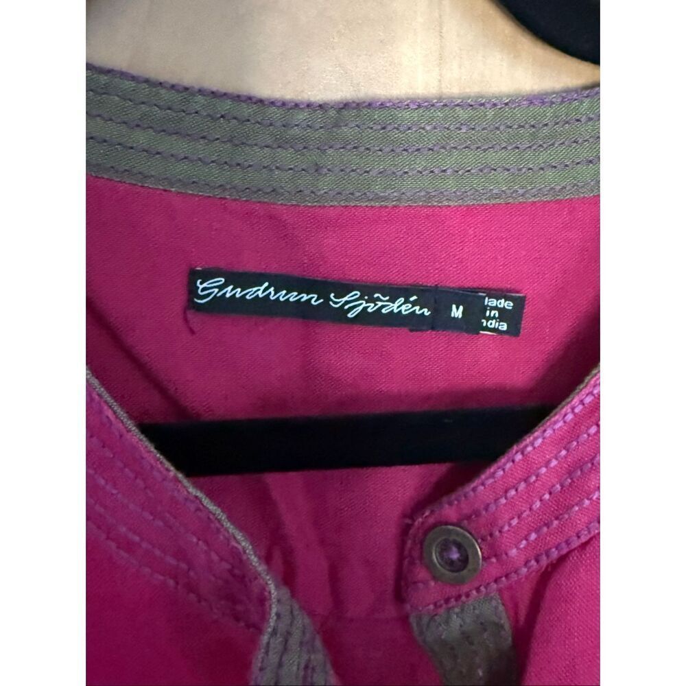Gudrun Sjoden Linen Blend Button Front Utility Dress Women’s Size Medium - Picture 3 of 6